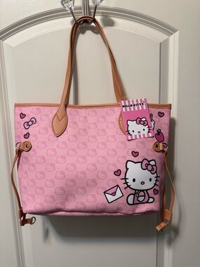 Viral NWT Hello Kitty Pink Tote with Tan Handles and Trim